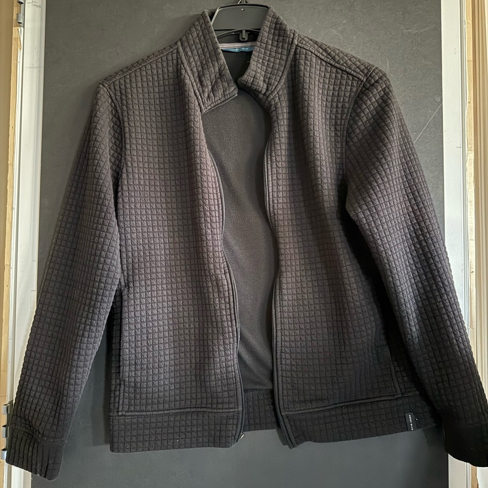 Textured Black Zip-Up Jacket